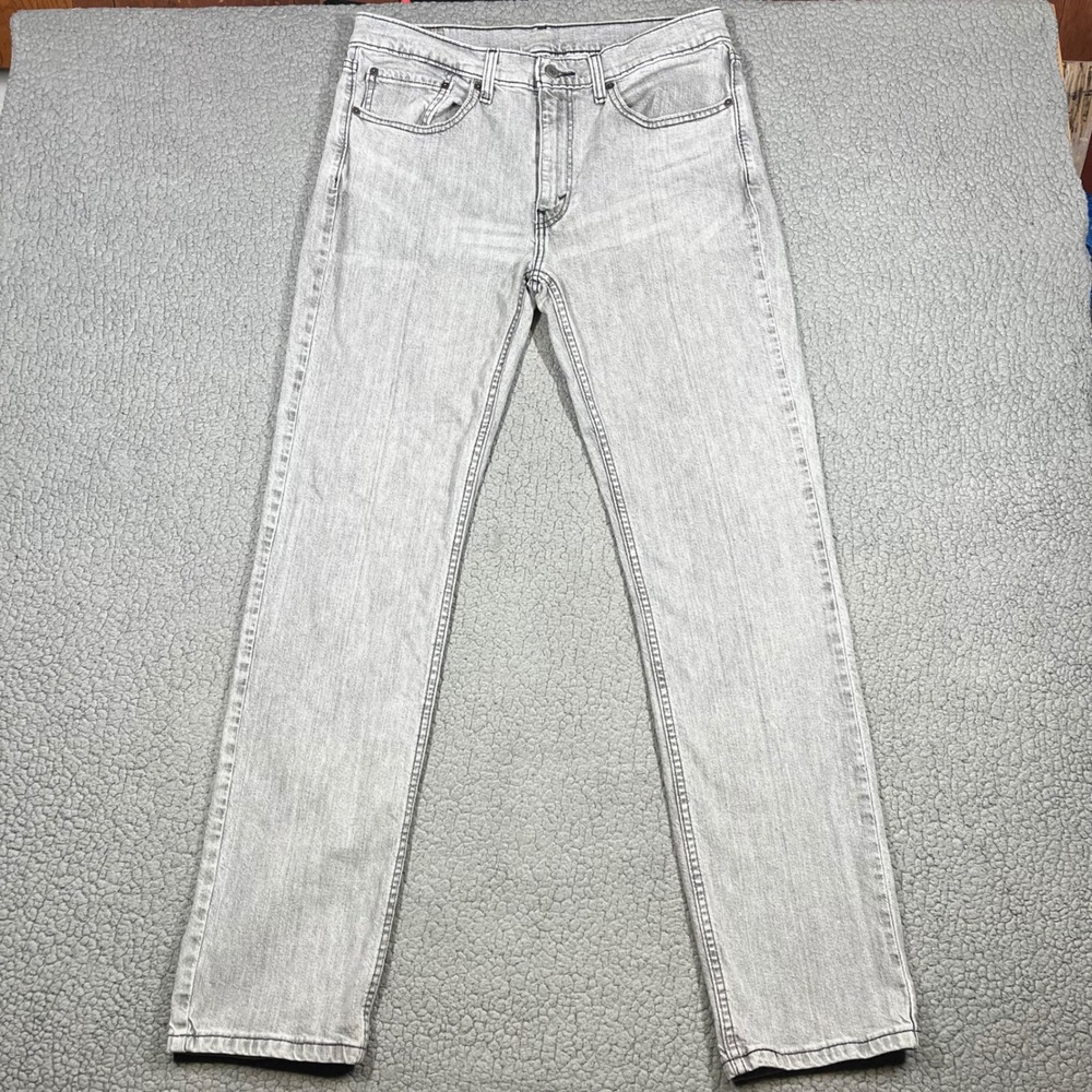 Levi's 514 Jeans Men 34x34 Straight Leg Gray Denim Casual